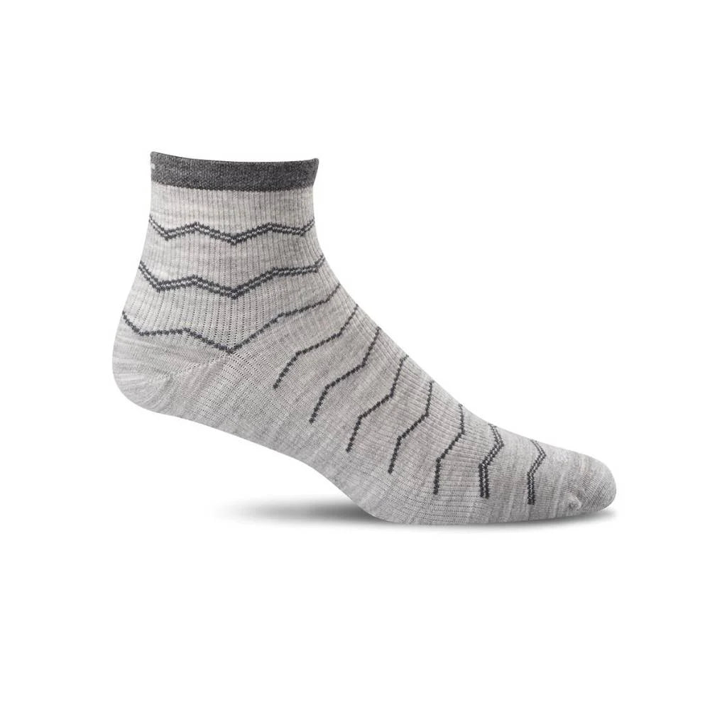 SOCKWELL PLANTAR EASE QUARTER MENS BLACK SOLID 20-30 MMhG