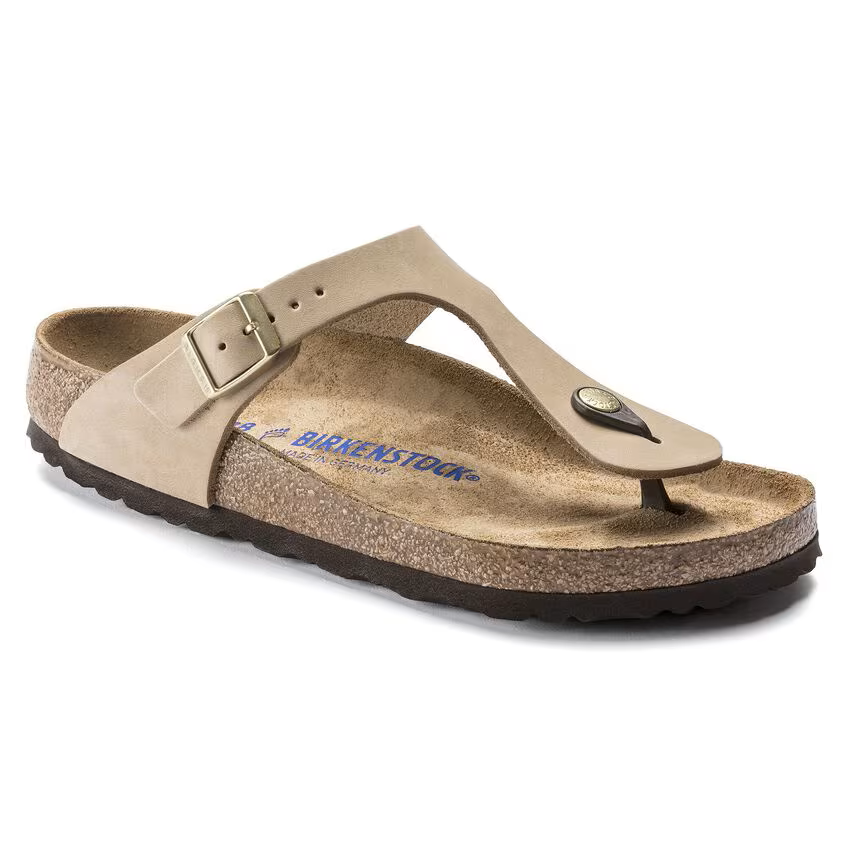 BIRKENSTOCK GIZEH SEMELLE INTÉRIEURE SOUPLE EN CUIR NUBUCK SANDCASTLE