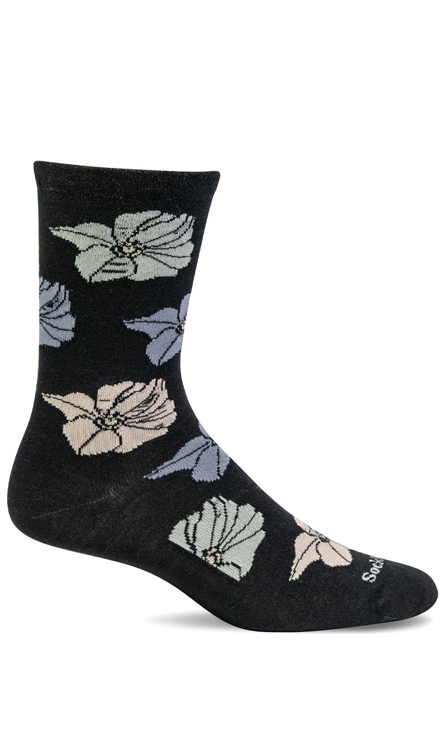 SOCKWELL BIG BLOOM CREW NOIR