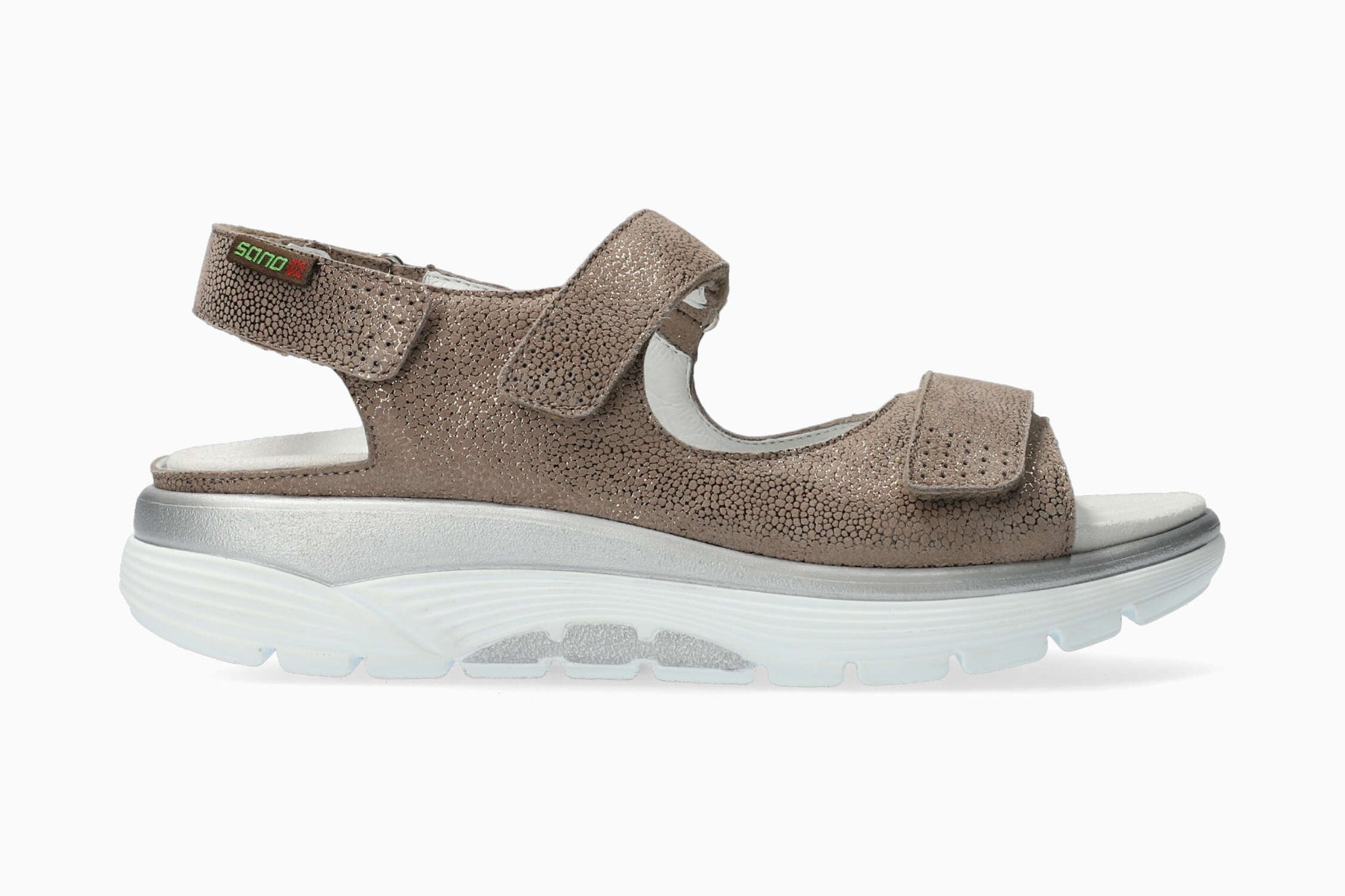 SANDALE MEPHISTO SANO NORINE CUIR TAUPE FONCÉ