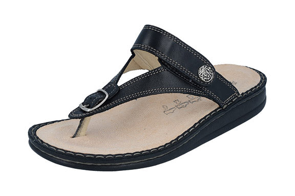 FINN COMFORT ALEXANDRIA STRING SOUPLE CUIR NAPPA NOIR