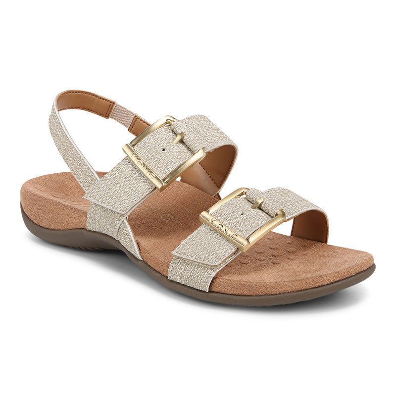 SANDALE VIONIC REST REESE EN CUIR D'AVOINE