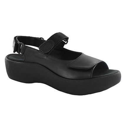 SANDALE WOLKY JEWEL EN CUIR LISSE NOIR