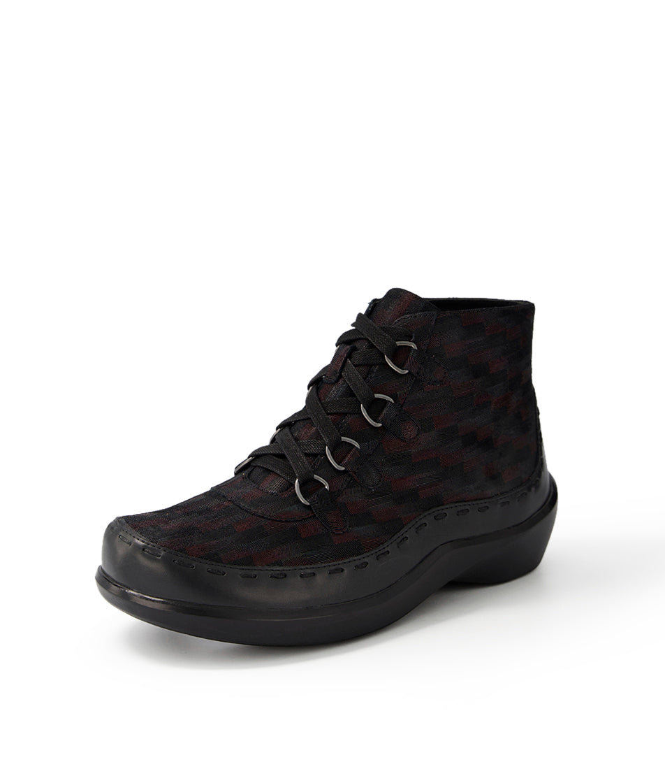 ZIERA ALEXIA CUIR TETRIS NOIR PRUNE