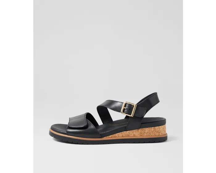 SANDALE ZIERA VAMSY EN CUIR NOIR