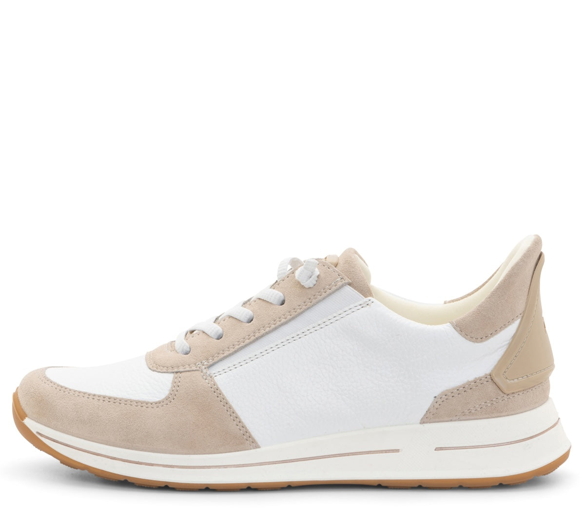 CHAUSSURES ARA BASKETS OVATION À LACETS EN CUIR DE VEAU BLANC