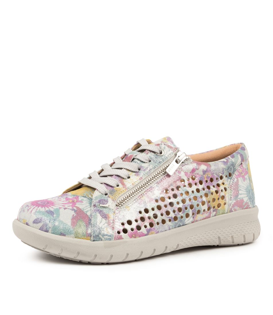 Baskets Ziera Shovo Perf en cuir floral brumeux