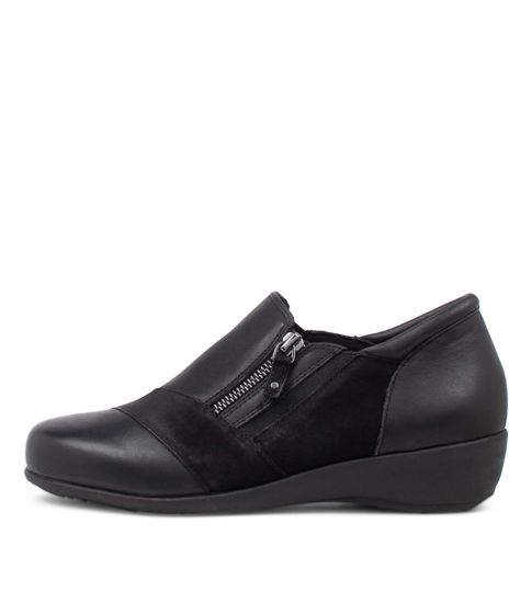 ZIERA SAGE NOIR CUIR NOIR DAIM