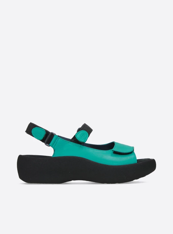 SANDALE WOLKY JEWEL CUIR VEGETAL TURQUOISE