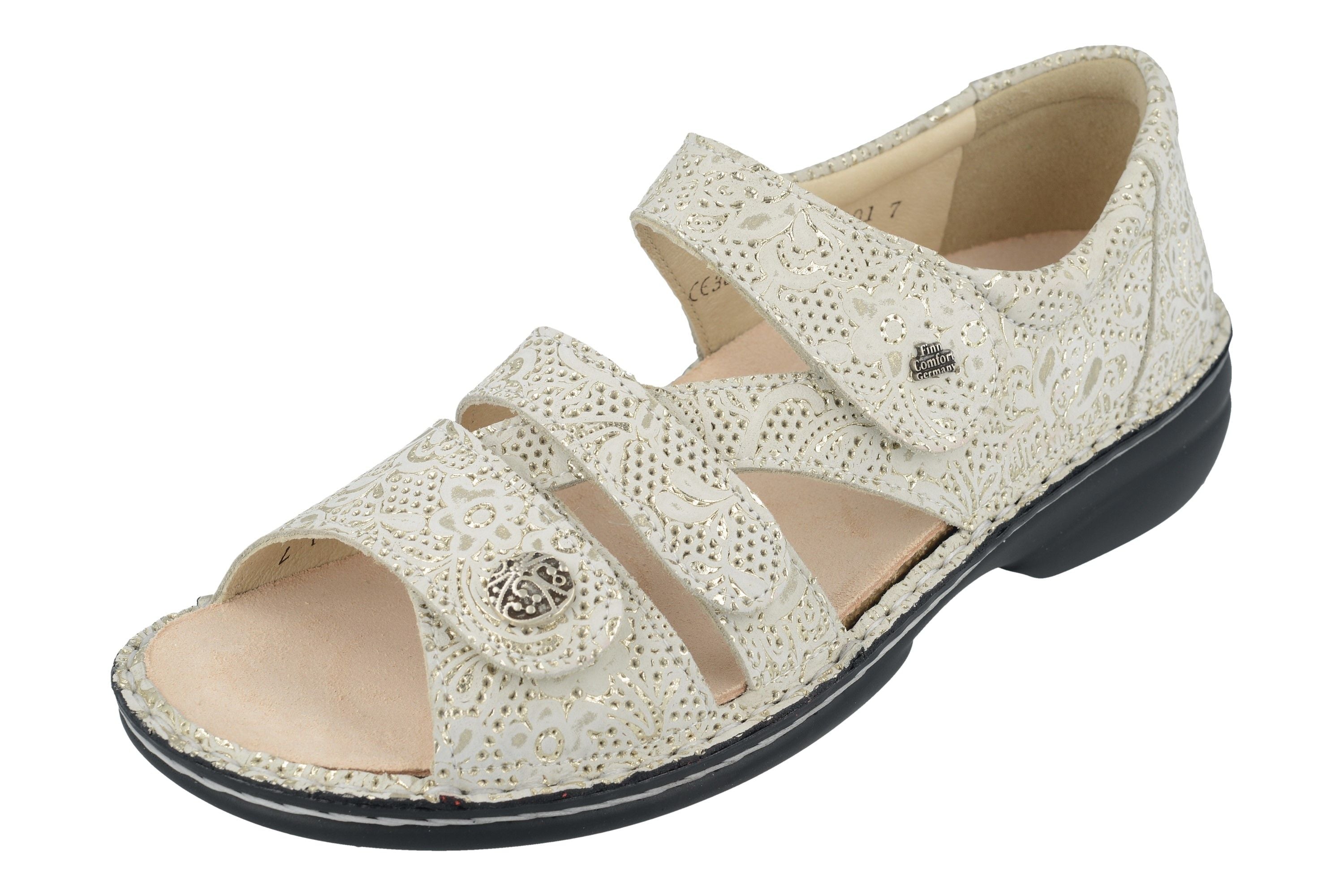 FINN COMFORT BIELLA CLOSED HEEL SANDAL SOFT CHAMPAGNE GARDEN