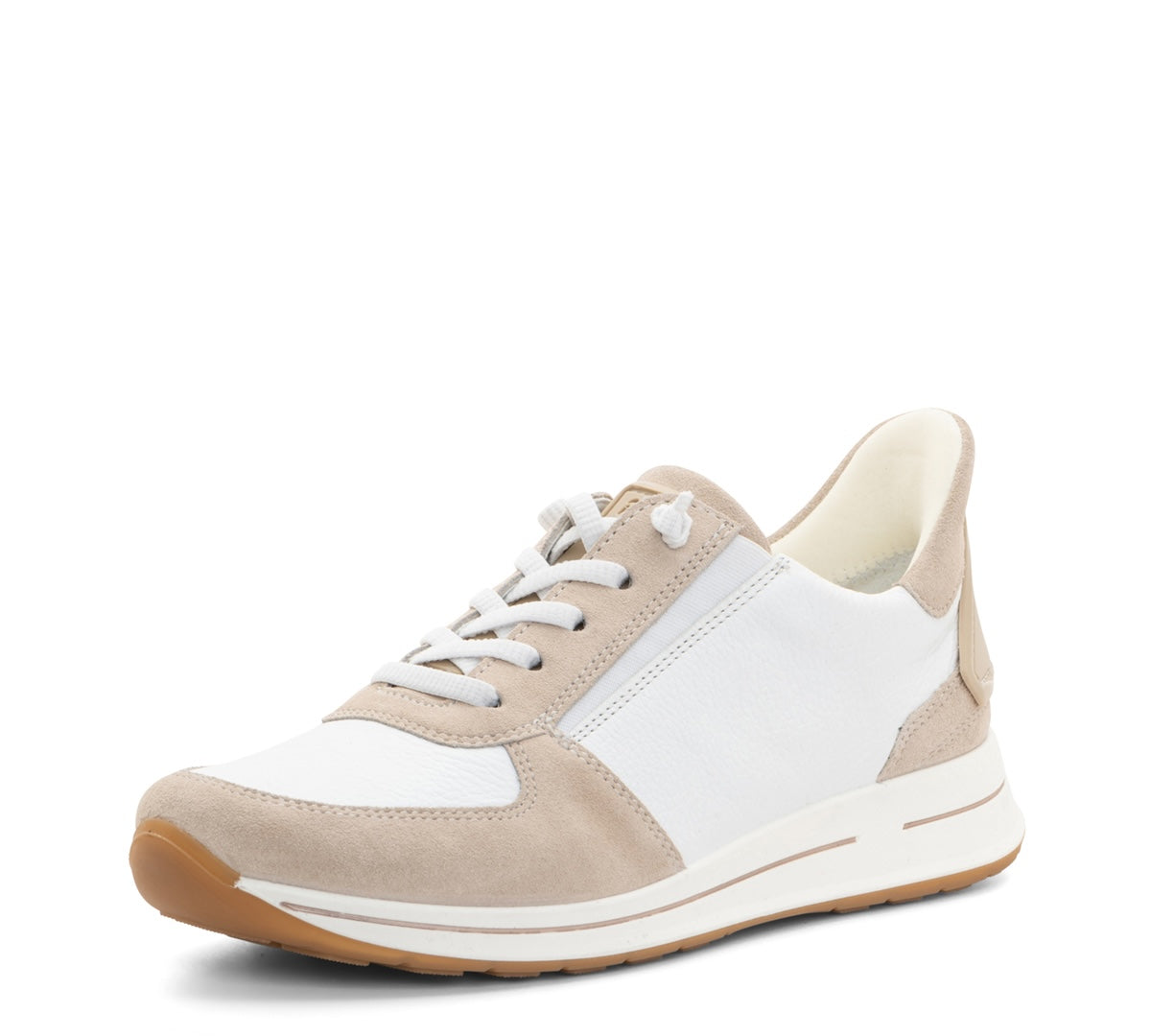CHAUSSURES ARA BASKETS OVATION À LACETS EN CUIR DE VEAU BLANC
