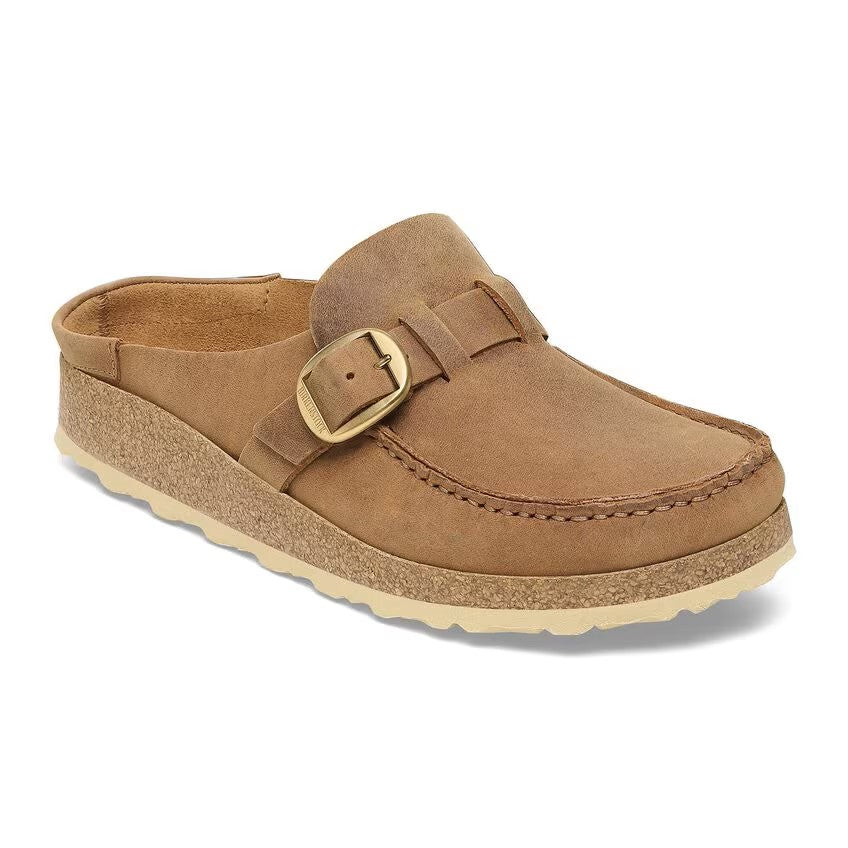 SABOTS BIRKENSTOCK BUCKLEY EN CUIR HUILÉ COGNAC