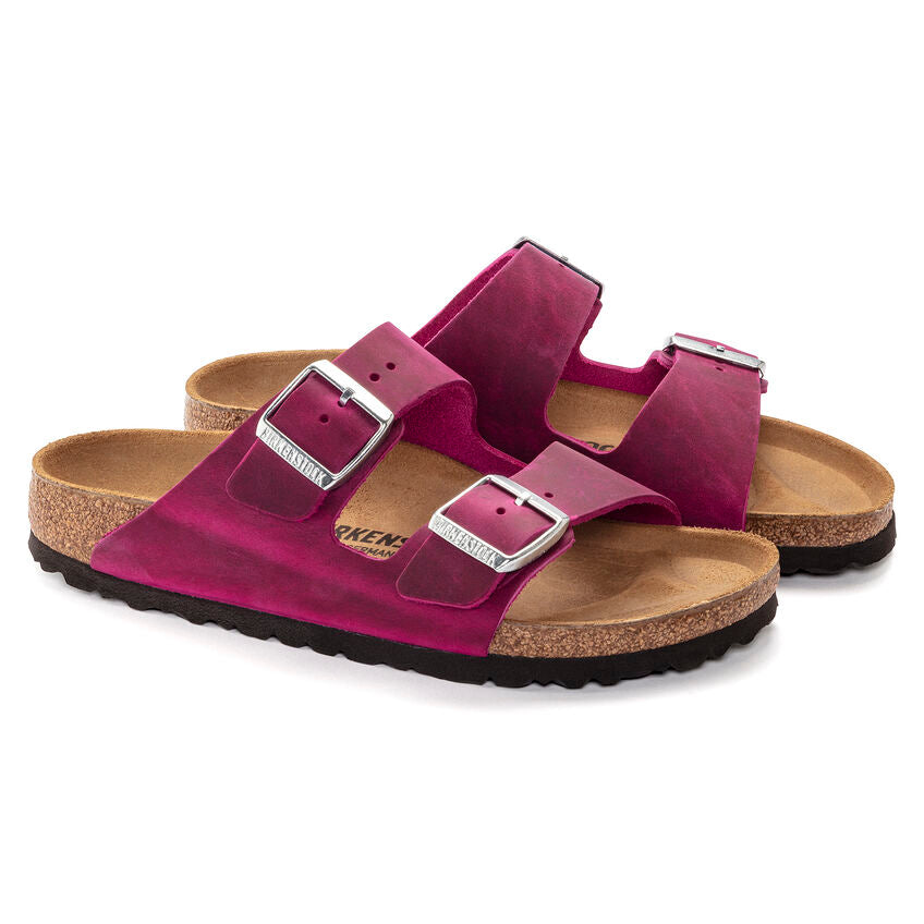 BIRKENSTOCK ARIZONA FESTIVAL CUIR HUILÉ FUSHSIA