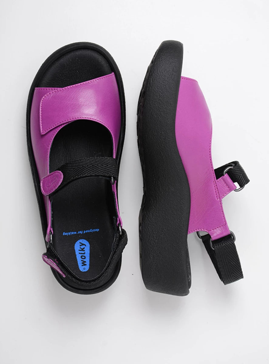 SANDALE WOLKY BIJOU CUIR BOUGAINVILLE