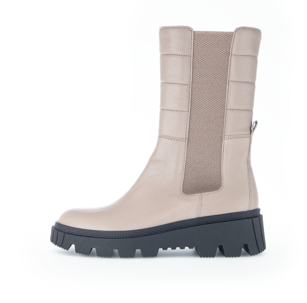 BOTTINES MI-HAUTES GABOR AVEC FERMETURE ÉCLAIR LATÉRALE ÉLASTIQUE 91-823-20 NUDE FONCÉ