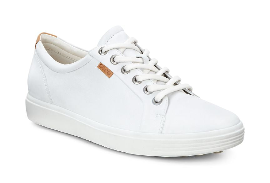 Baskets à lacets ECCO SOFT 7 W, blanches et droïdes