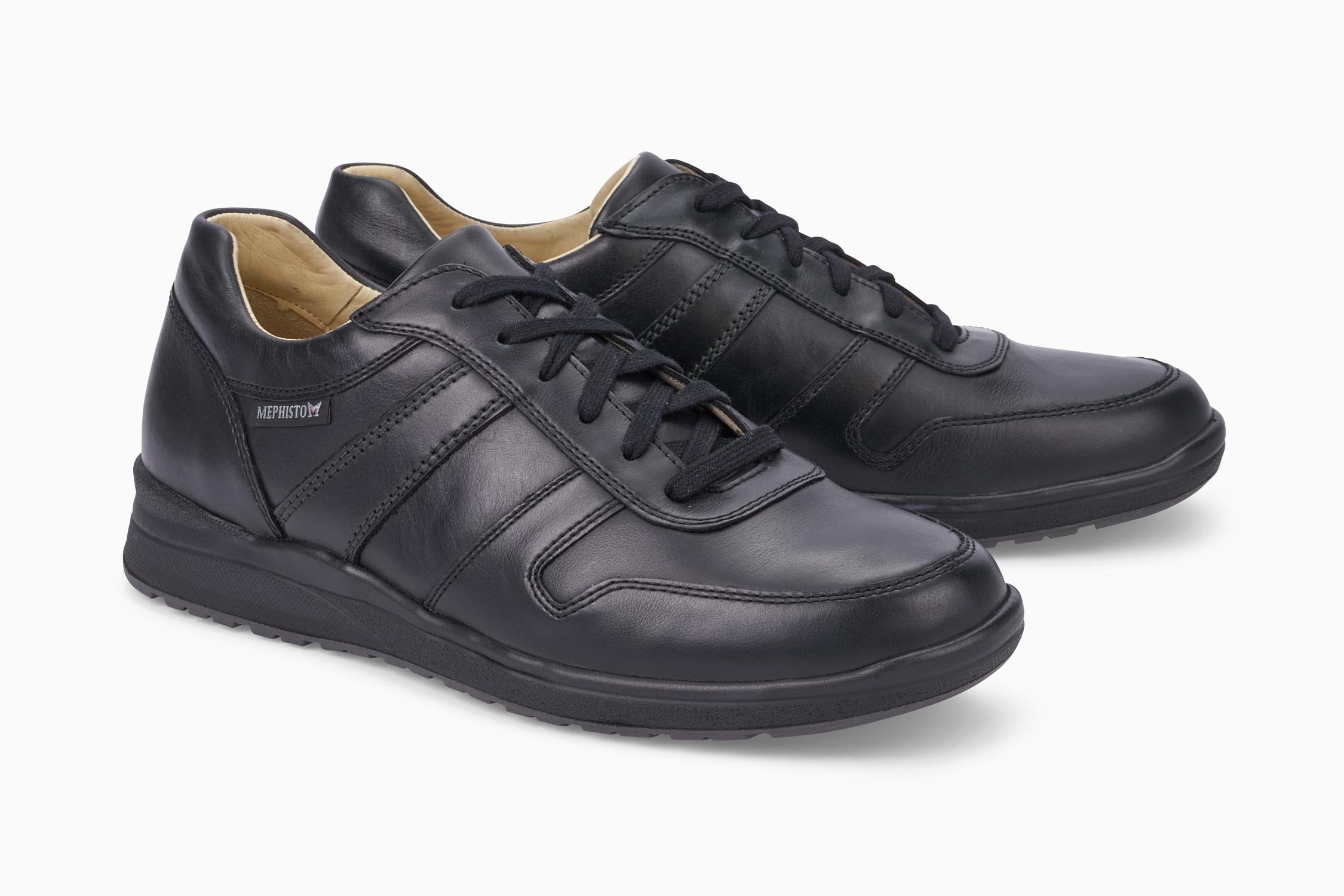 MEPHISTO VITO MEN SHOE LACE UP  BLACK LEATHER