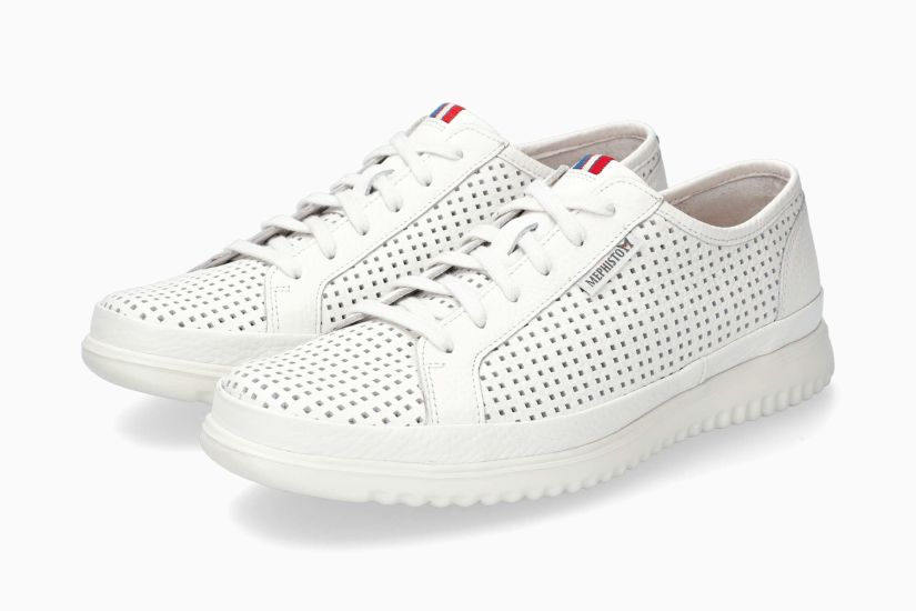 MEPHISTO TOM PERF HOMME À LACETS EN CUIR BLANC