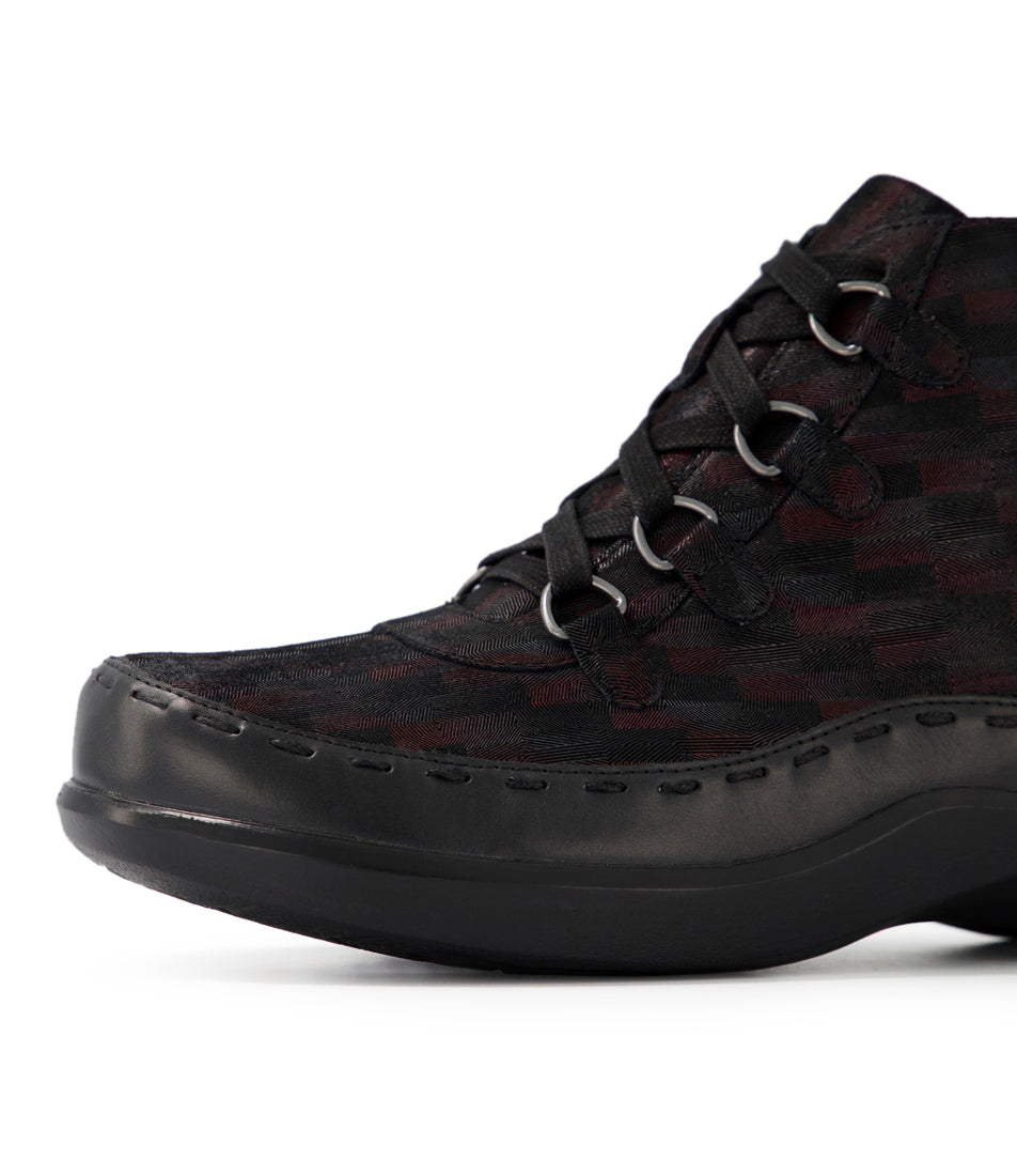 ZIERA ALEXIA CUIR TETRIS NOIR PRUNE