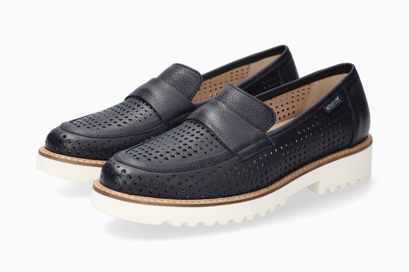 MEPHISTO STESSY MOCASSINS PERF BLEU MARINE