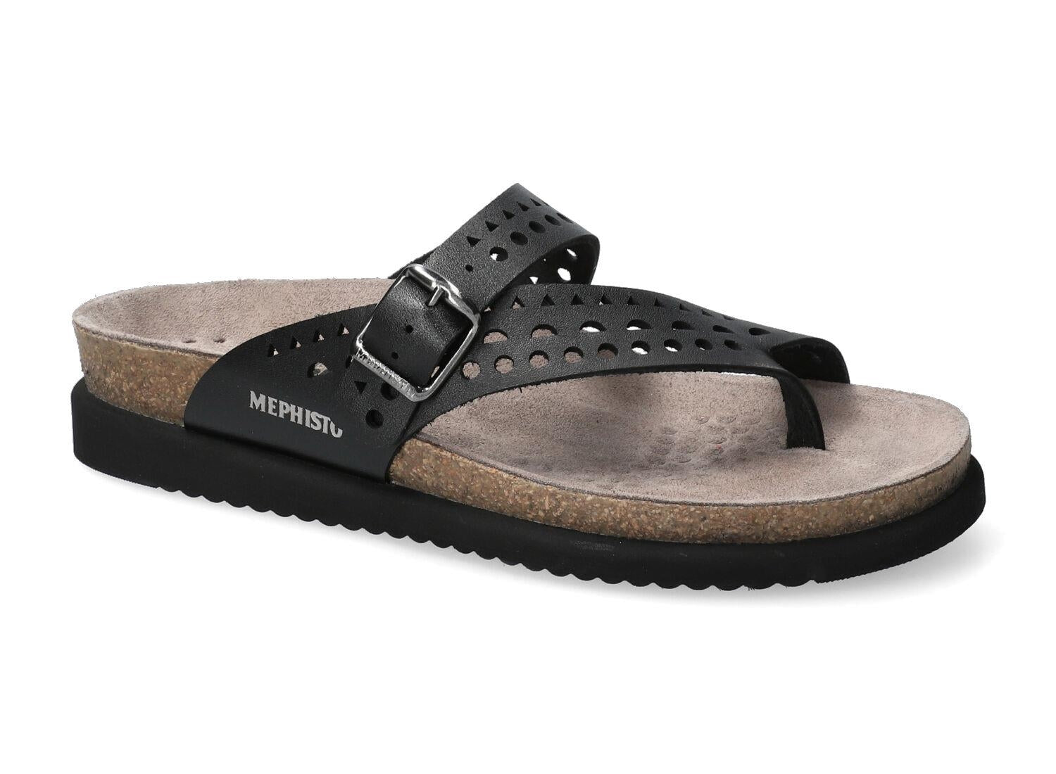 MEPHISTO HELENA SANDALE PERF. CUIR NOIR