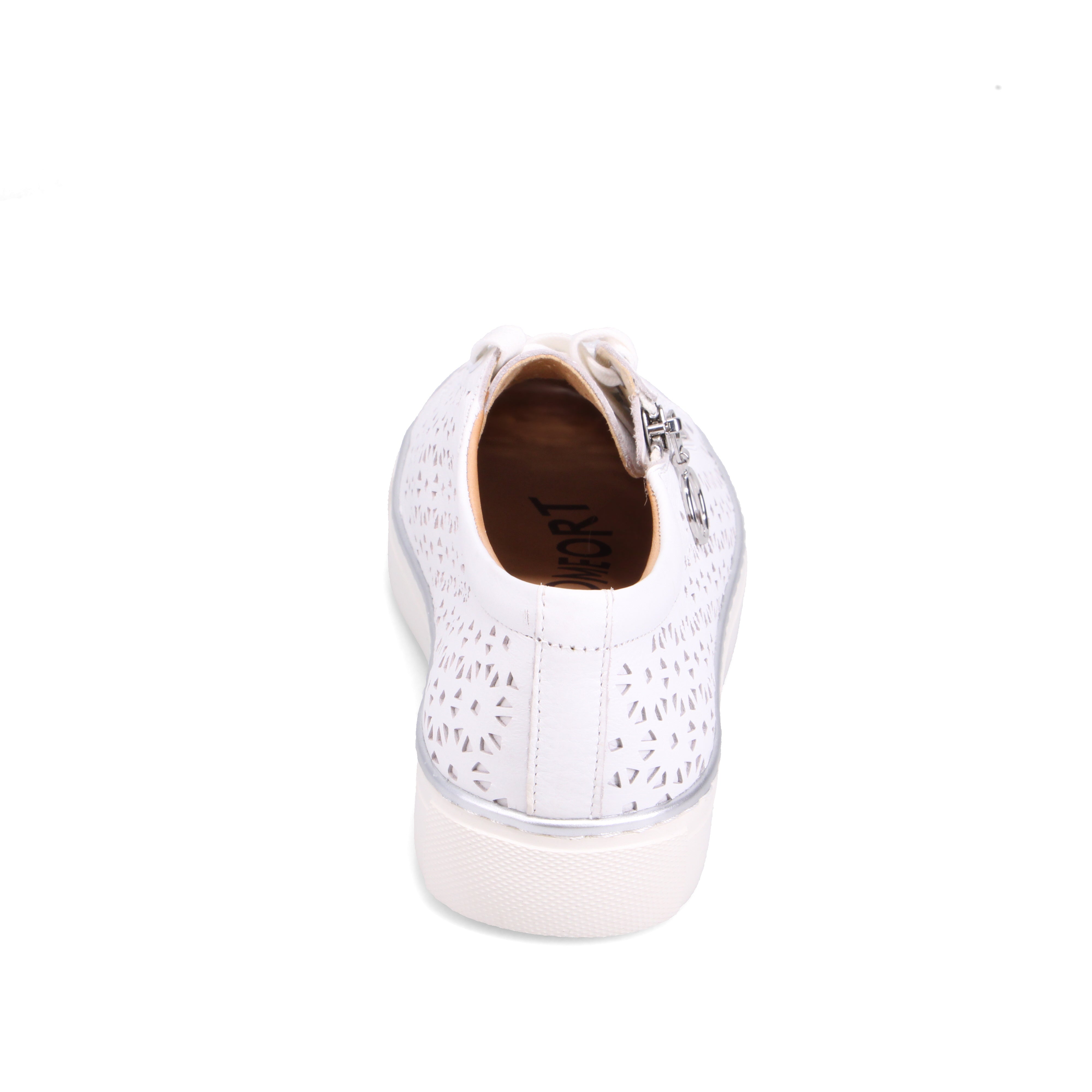 BASKETS ZIERA PANDOE À LACETS ET ZIP LATÉRAL EN CUIR BLANC