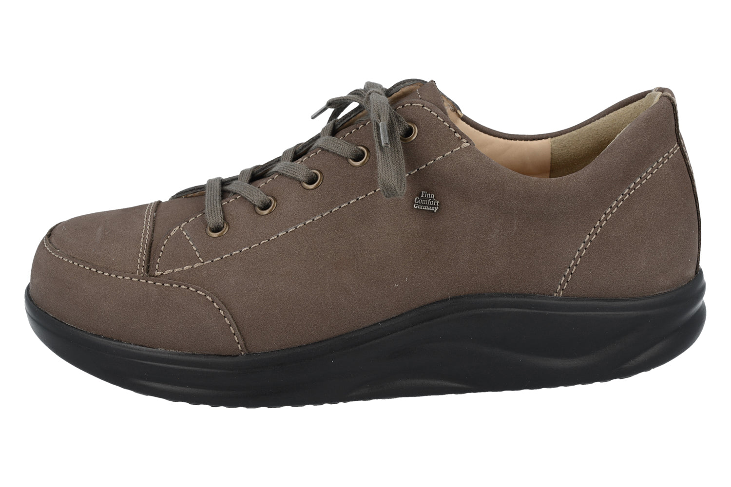 BASKETS FINN COMFORT IKEBUKURO À LACETS EN NUBUCK ÉLÉPHANT