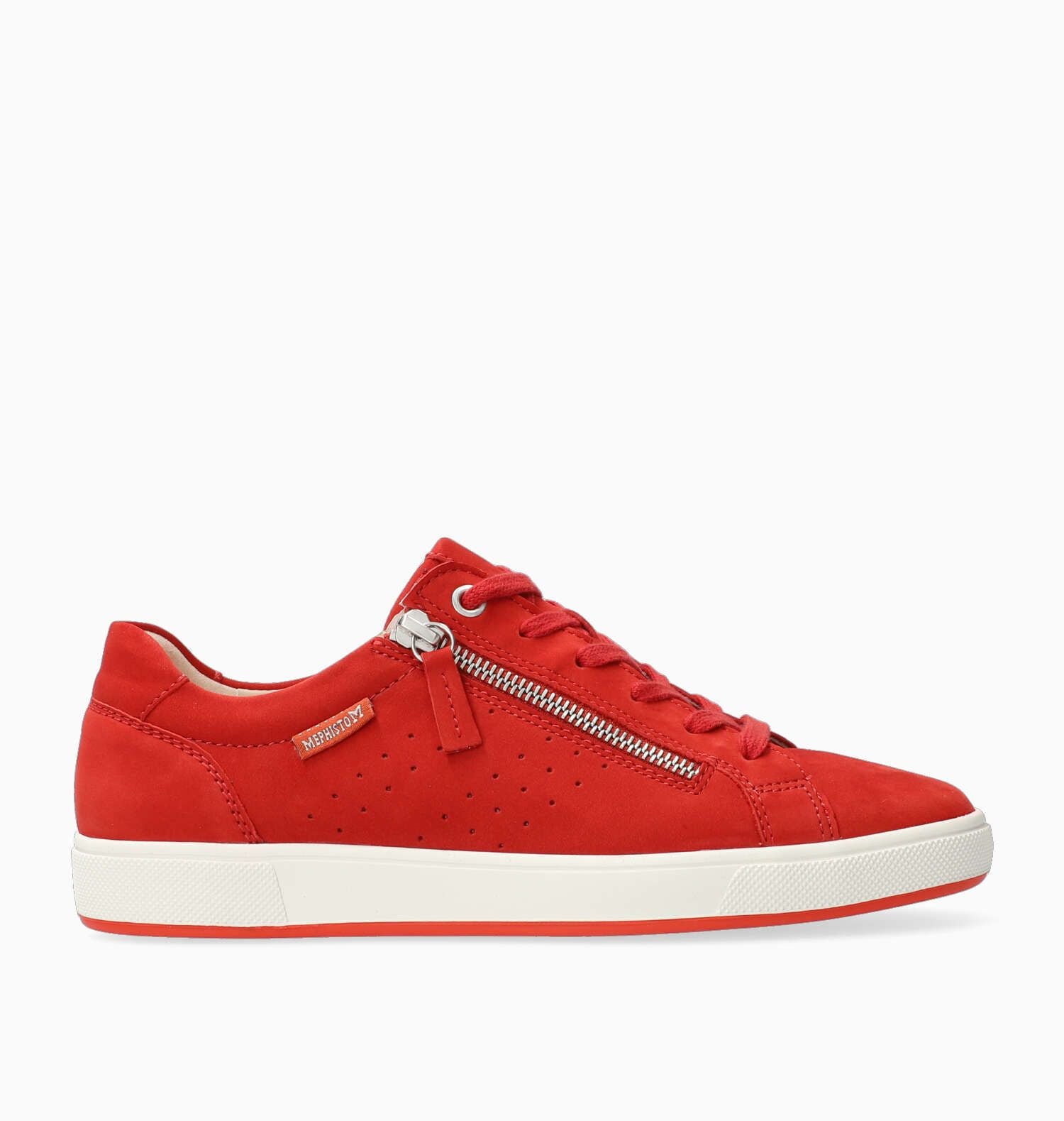 BASKETS MEPHISTO NIKITA AVEC ZIP LATÉRAL ROUGE SCARLETT