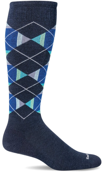 SOCKWELL PRISM ARGYLE 15-20 mmHg OTC BLEU MARINE