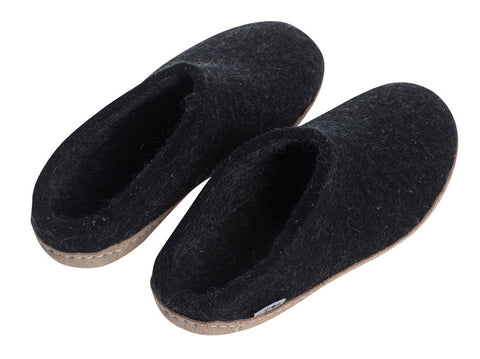 CHAUSSONS GLERUPS EN CUIR À ENFILER ANTHRACITE