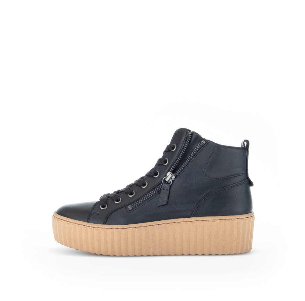 BOTTINES À MICRO LACETS GABOR 93-710-27 NAPPA NOIR (FOND CRÈME)