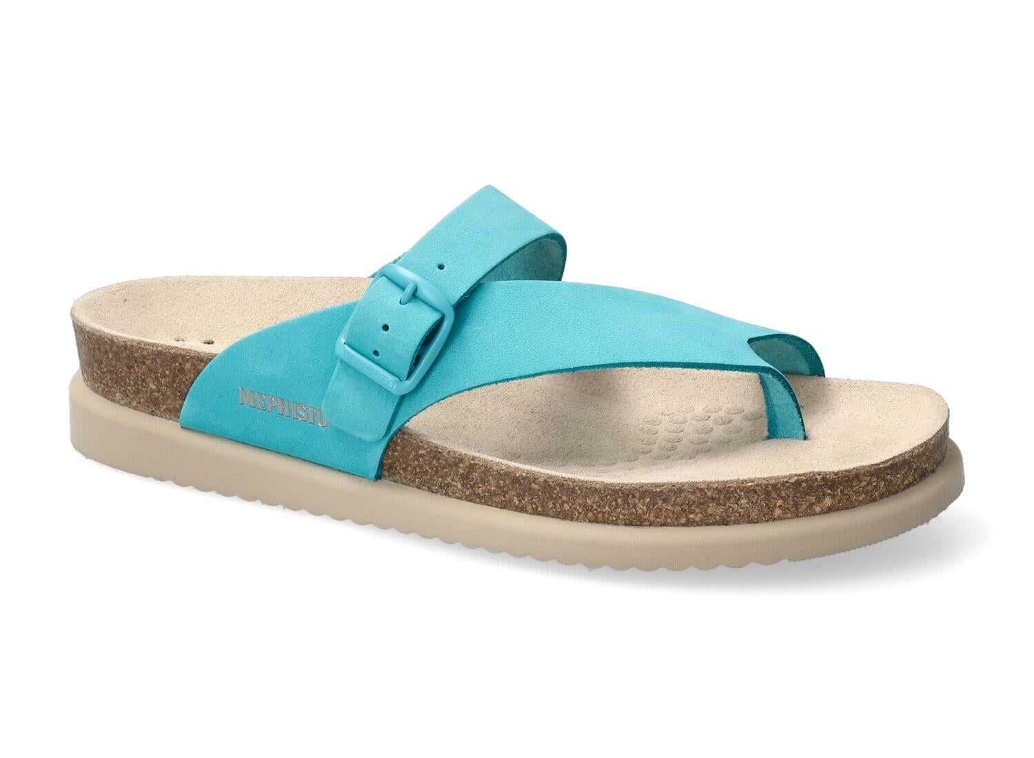 MEPHISTO HELEN THONG SANDAL TURQOISE SUEDE