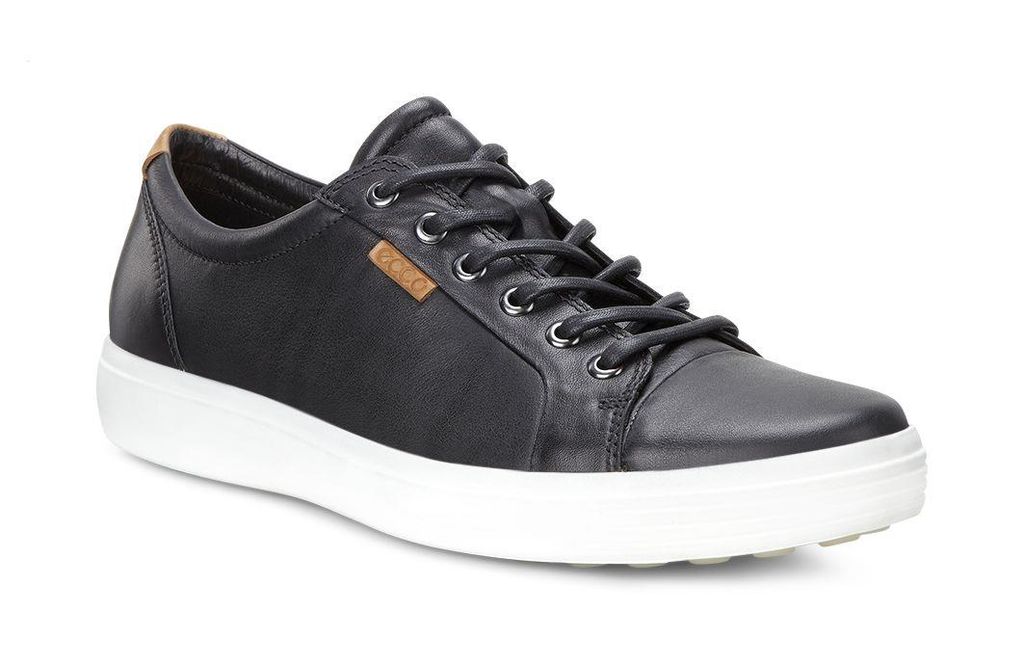 Baskets à lacets ECCO SOFT 7 M en cuir noir DROID