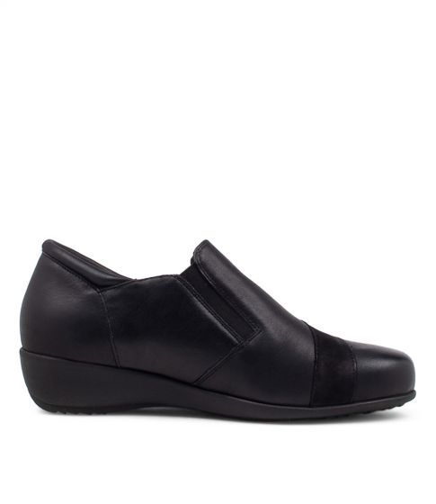 ZIERA SAGE NOIR CUIR NOIR DAIM