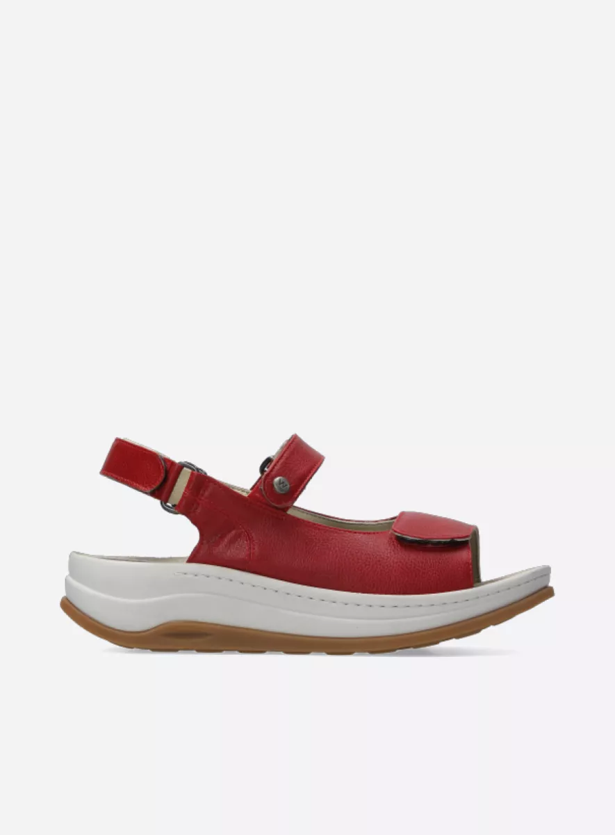 SANDALE WOLKY ADURA EN CUIR ROUGE